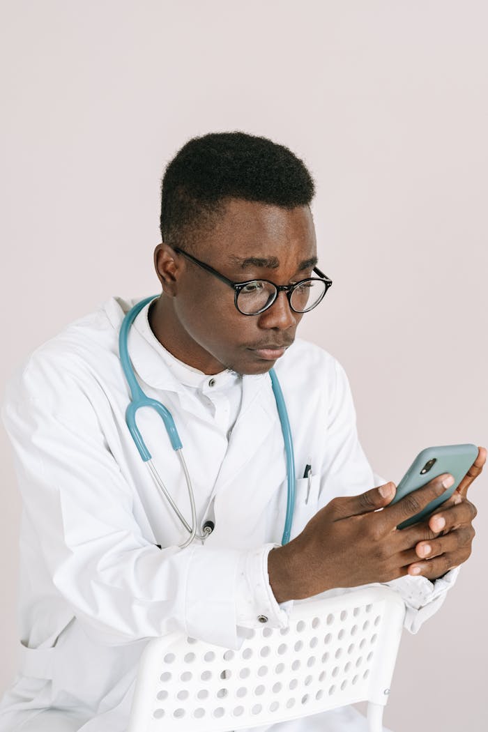 A Man Using a Smartphone